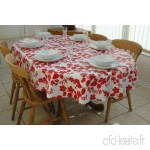 140 x 200 cm Nappe ovale en PVC/vinyle – rouge & blanc fleur – 6 places - B007MMKJ1E